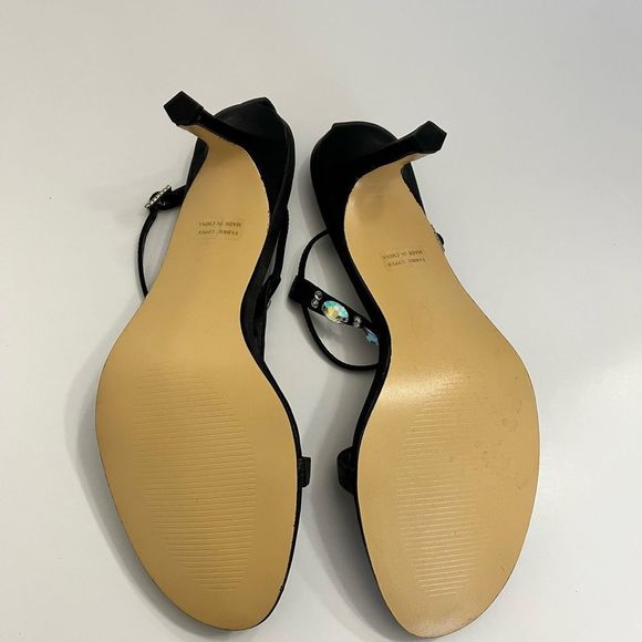 Johnathan Kayne Footwear Open Toe Heels Jeweled Ankle Strap Black/Purple Sz 10.5 - Picture 12 of 13